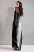 Black & Cream Beads Work Satin Saree with Sequin Border LF