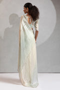 Pista Green & Cream Satin Saree with Fancy Work Border LF