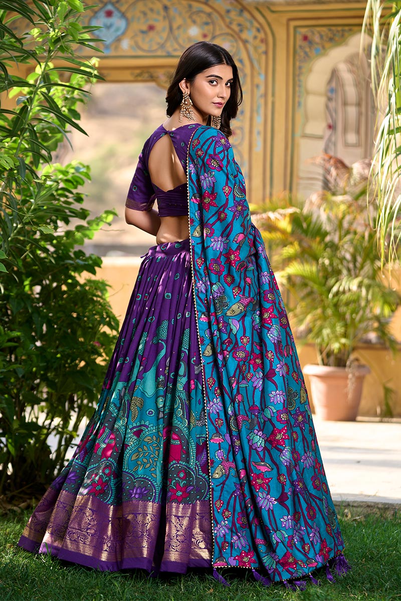 Designer Purple Saree with Gold Work – Perfect for Parties & Ceremonies RTI