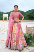 Multi Colour Embroidered Lehenga Set with Mirror & Floral Detailing RTI