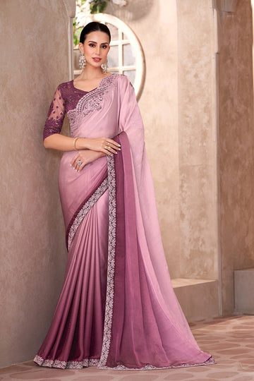 Chiffon Sequins Embroidered Function wear Saree RTI