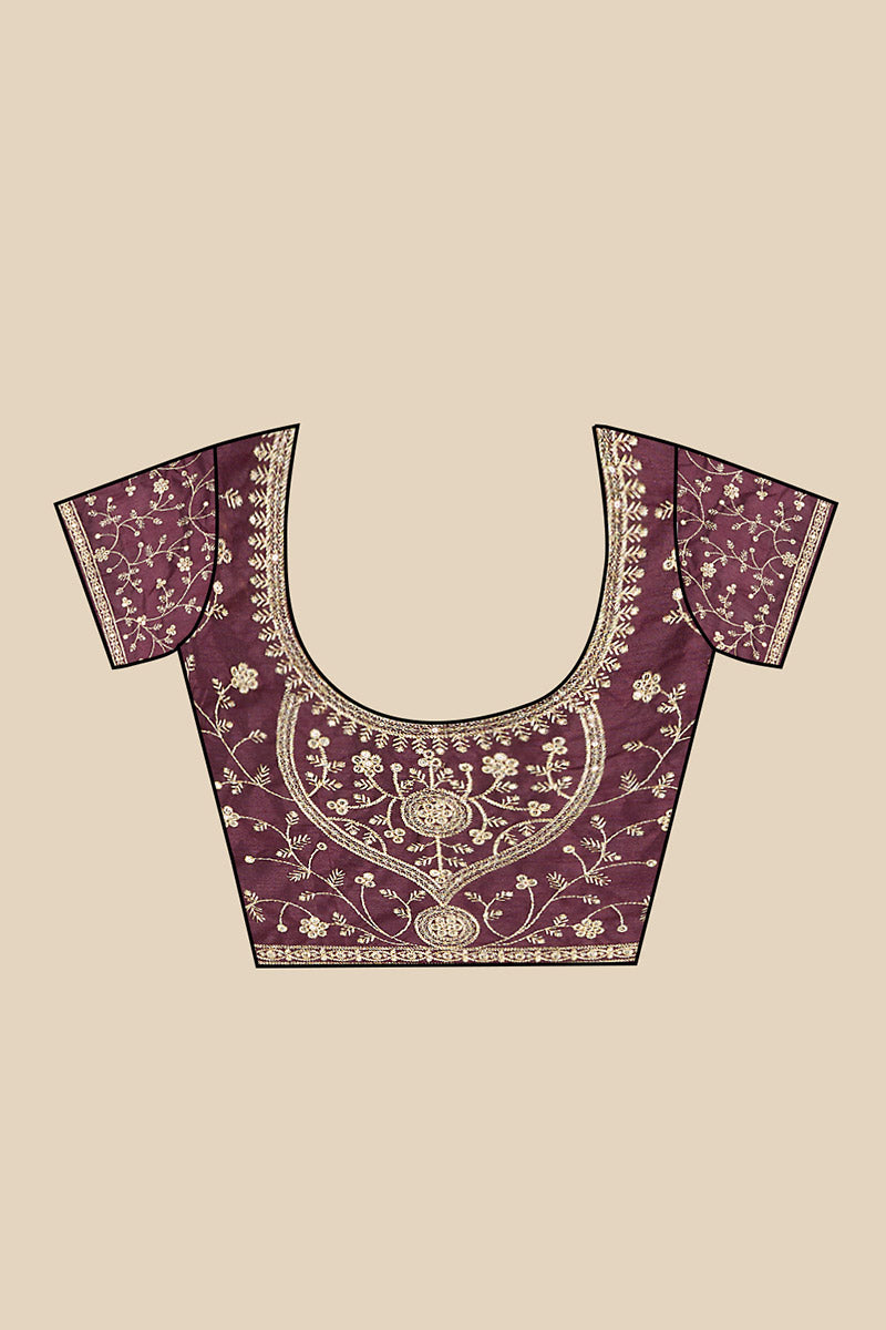 Pink Saree Online UK | Georgette Saree with Gold Embroidery RTI