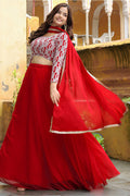 Radiant Ruby Red Sequins Embroidered Lehenga Set RTI