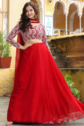 Radiant Ruby Red Sequins Embroidered Lehenga Set RTI