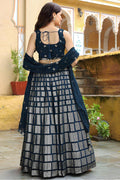 Elegant Navy & Gold Sequins Embroidered Lehenga Set RTI