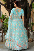 Serene Mint Aqua Sequins Embroidered Lehenga Set RTI