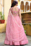 Blush Bloom Pink Sequins Embroidered Lehenga Set RTI