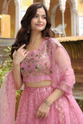 Blush Bloom Pink Sequins Embroidered Lehenga Set RTI