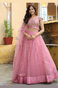 Blush Bloom Pink Sequins Embroidered Lehenga Set RTI