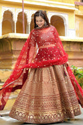 Maroon Sequins Embroidered Lehenga Set RTI