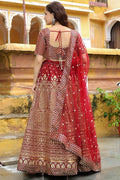 Maroon Sequins Embroidered Lehenga Set RTI