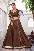 Elegant Brown Lehenga Choli Detailing – Navratri Festival RTI