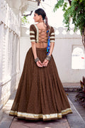 Elegant Brown Lehenga Choli Detailing – Navratri Festival RTI