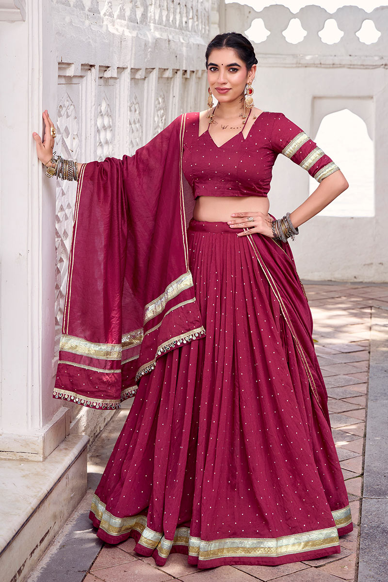 Garba night gracefull Pink Printed Lehenga Choli for Navratri Festival RTI