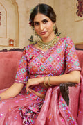 Designer Pink Lehenga Choli with Mirror Embroidery & Organza Dupatta RTI