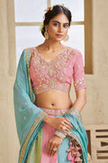 Mirror Embroidered Lehenga with Blush Multi Colour Dupatta RTI