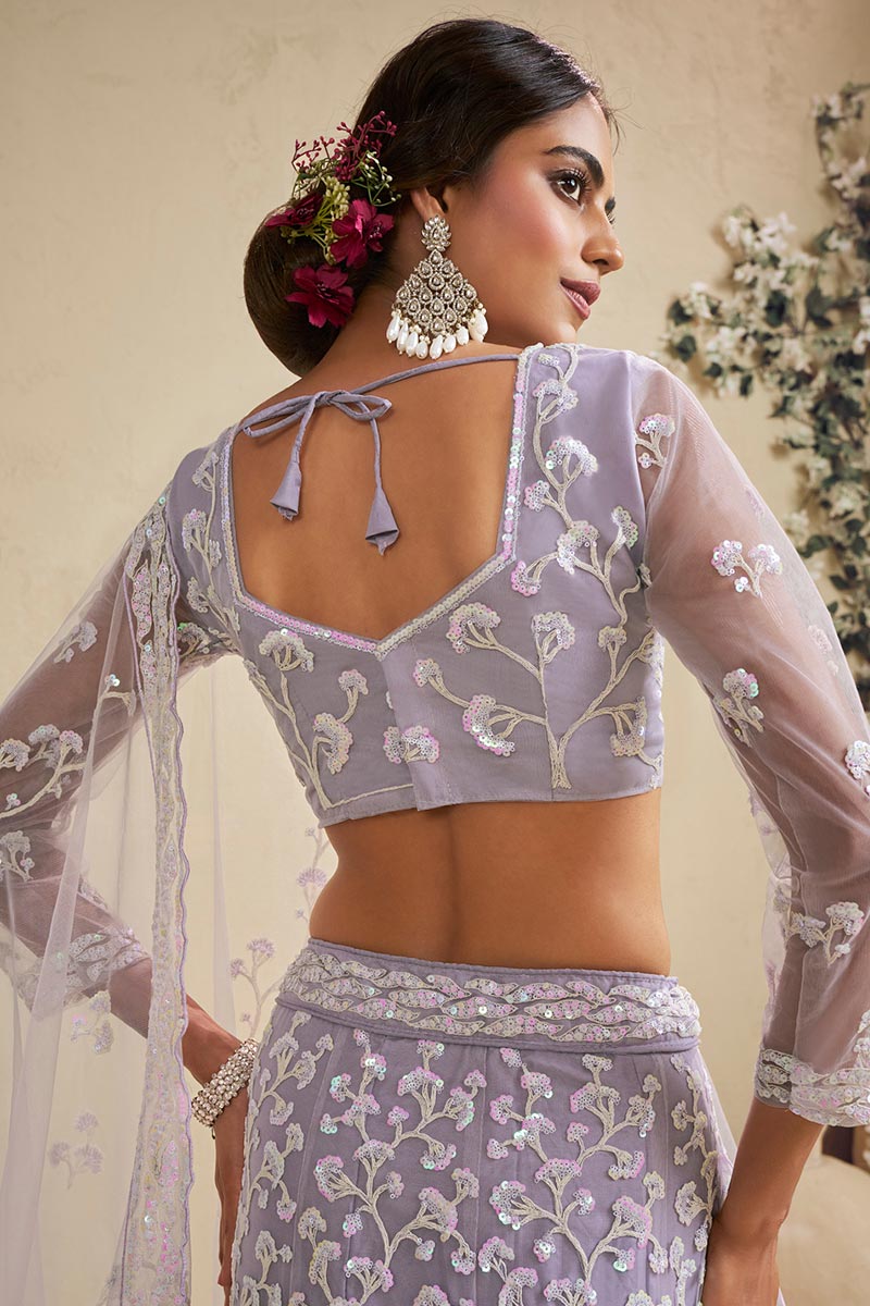 Designer Lavender Nat Lehenga Choli with Dupatta | Indian Ethnic Wear UK RTI
