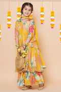 Yellow Floral Anarkali Kurta Set for Girls – Indian Ethnic Outfit with Dupatta RTI