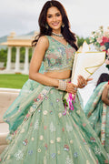 Pastel Green Floral Embroidered Lehenga Set with Dupatta RTI