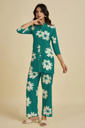 Elegant Teal Floral Kurta Co-ord Set for Women | Summer Ethnic Wear UK PR