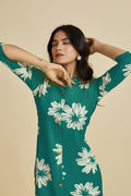 Elegant Teal Floral Kurta Co-ord Set for Women | Summer Ethnic Wear UK PR