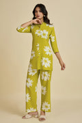Stylish Yellow Kurta Co-ord Set | Floral Indian Outfit for Women PR