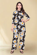 Comfort Fit Black Floral Kurta Co-ord | Indo-Western Set for Women PR