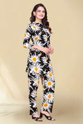 Comfort Fit Black Floral Kurta Co-ord | Indo-Western Set for Women PR