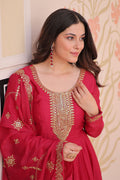 Elegant Pink Anarkali Suit with Embroidered Dupatta RTI
