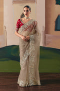 Perfect Party Wear Brown Saree with Designer Blouse RTI