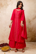 Silk Blend Pink Salwar Kameez Set with Sequins & Thread Work RTI