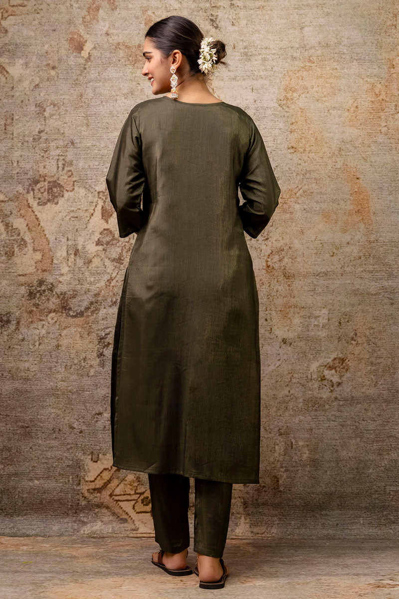 Green Salwar Suit with Organza Dupatta – Traditional Party Wear RTI