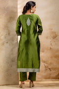 Green Salwar Kameez Set – Silk Blend, Embroidered Design RTI