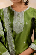 Green Salwar Kameez Set – Silk Blend, Embroidered Design RTI