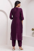 Designer-Style Fuchsia Wine Kurta Set | Women’s Festive Ethnic Collection UK RTI