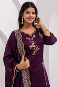 Designer-Style Fuchsia Wine Kurta Set | Women’s Festive Ethnic Collection UK RTI