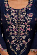 Trendy Fuchsia Embroidered Navy Blue Salwar Suit | Ethnic Fashion Deals UK RTI