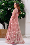 Rose Pink Embroidered Net Anarkali Suit with Dupatta – Elegant Partywear SN