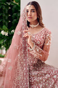 Rose Pink Embroidered Net Anarkali Suit with Dupatta – Elegant Partywear SN