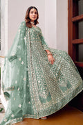 Green Embroidered Net Anarkali Suit with Dupatta – Elegant Partywear SN