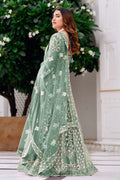 Green Embroidered Net Anarkali Suit with Dupatta – Elegant Partywear SN