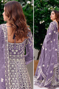 Purple Embroidered Net Anarkali Suit with Dupatta – Elegant Partywear SN