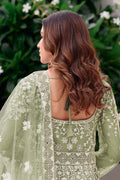 Mint Green Embroidered Net Anarkali Suit with Dupatta – Elegant Partywear SN