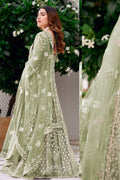 Mint Green Embroidered Net Anarkali Suit with Dupatta – Elegant Partywear SN