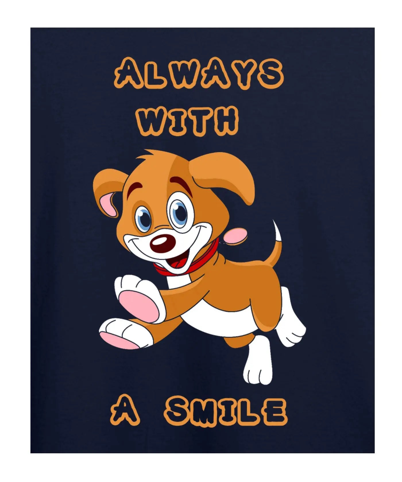 "Always with a Smile" - Kids Unisex T-Shirt – Premium Round Neck - Navy Blue - 100% Cotton Offbeat