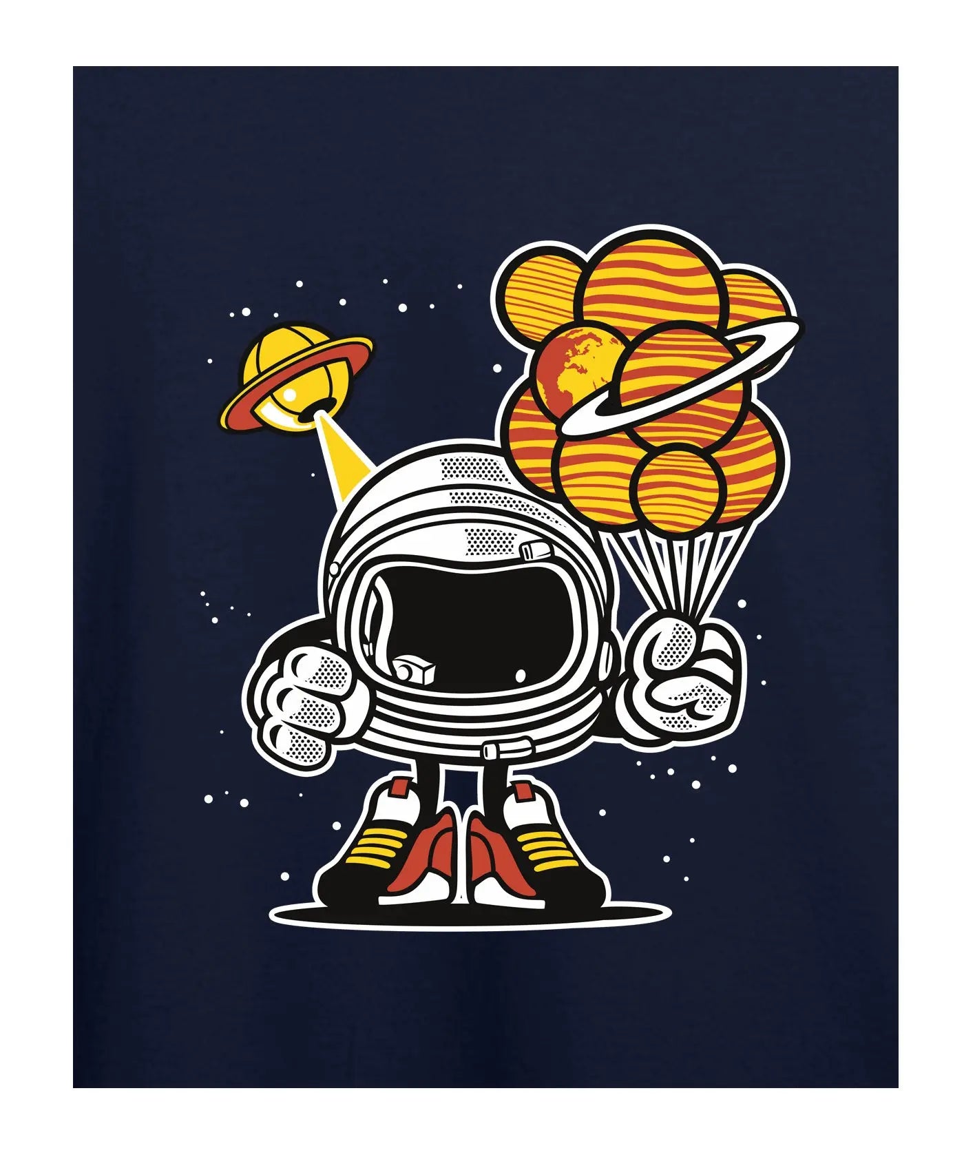 "Astronaut" - Juniors Unisex T-Shirt – Premium Round Neck - Navy Blue - 100% Cotton Offbeat