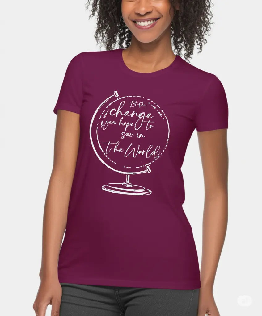 Be The Change - Graphic T-Shirt – 100% Cotton - Black & Maroon Variants Offbeat