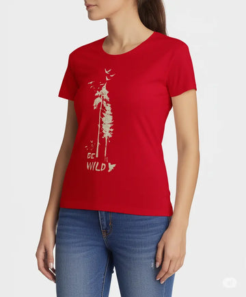 Be Wild Graphic T-Shirt – 100% Cotton - Red & White Variants Offbeat