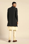Black & Cream Indo-Western Sherwani with Gold Buttons RTI