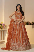 Bridal Lehenga in Rustic Orange – Perfect for Festivals KSR